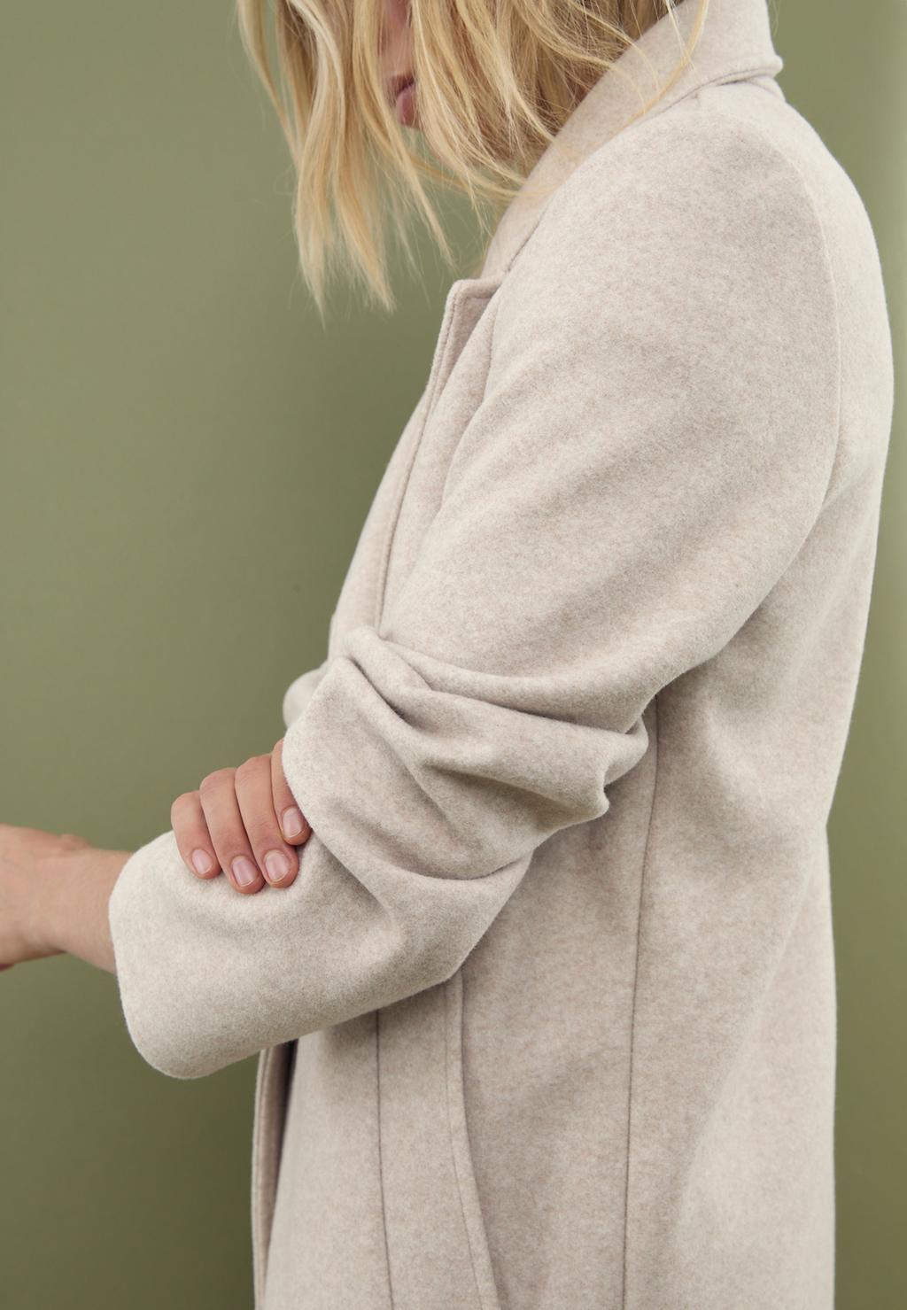 Soft-touch button-up midi coat
