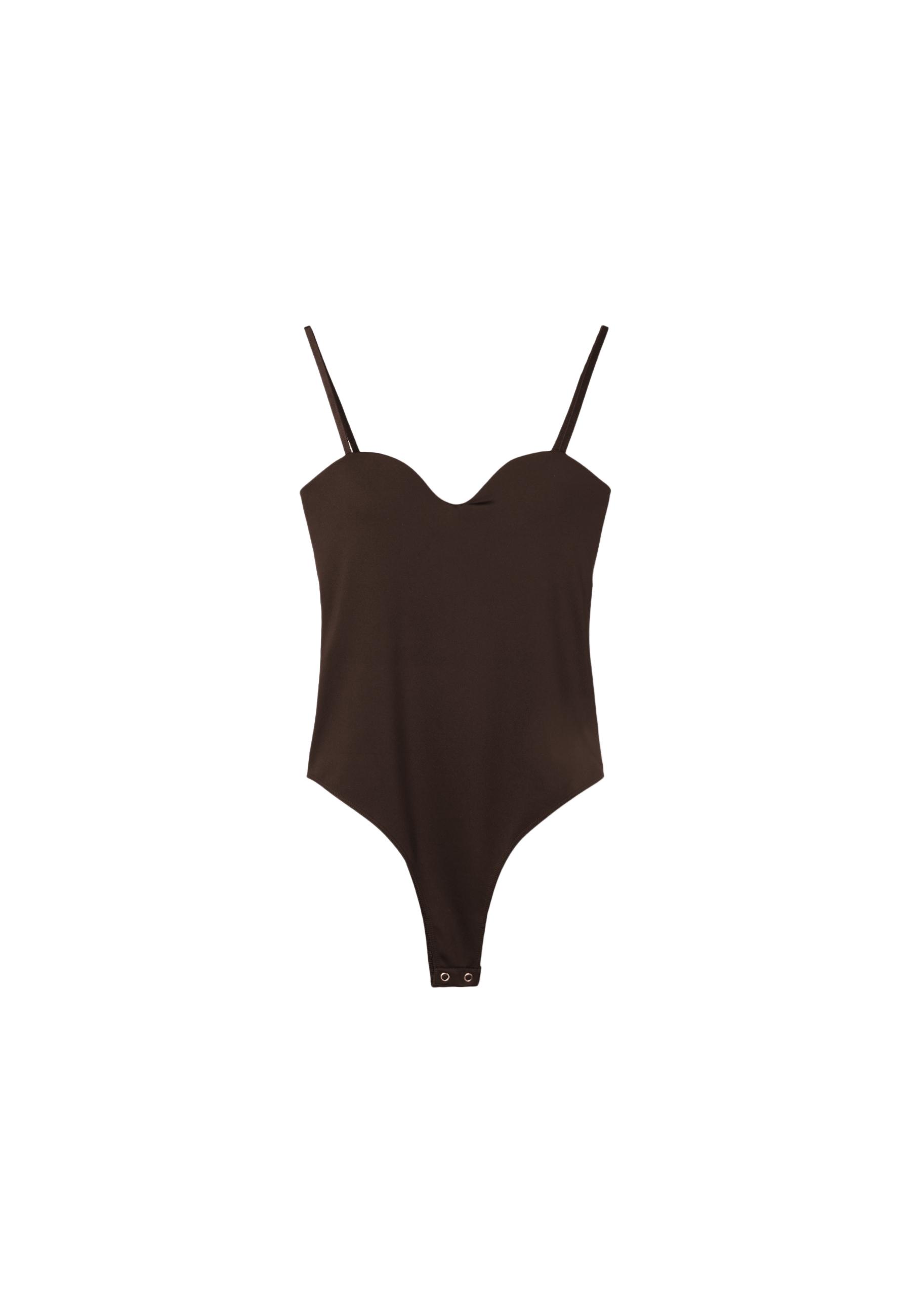 Padded cup bodysuit — Brown