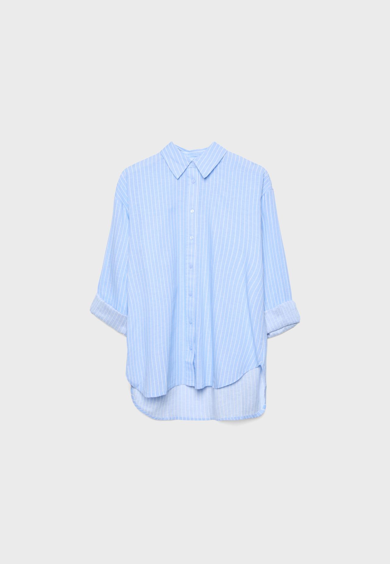 Linen effect shirt — Sky blue