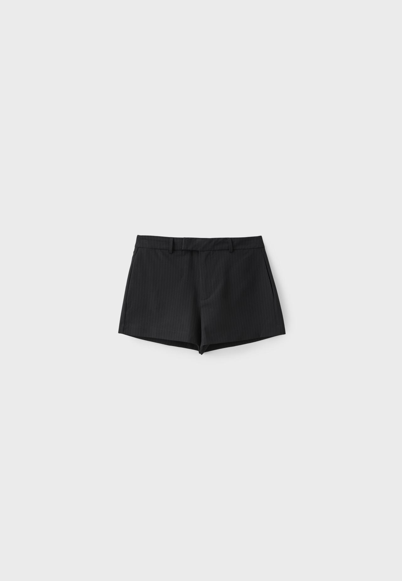 Striped smart shorts — Black