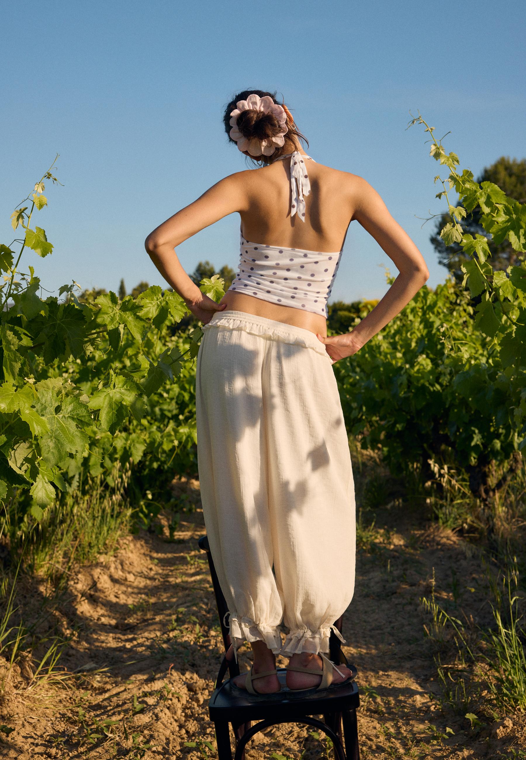 Lace sarouel trousers — Ecru