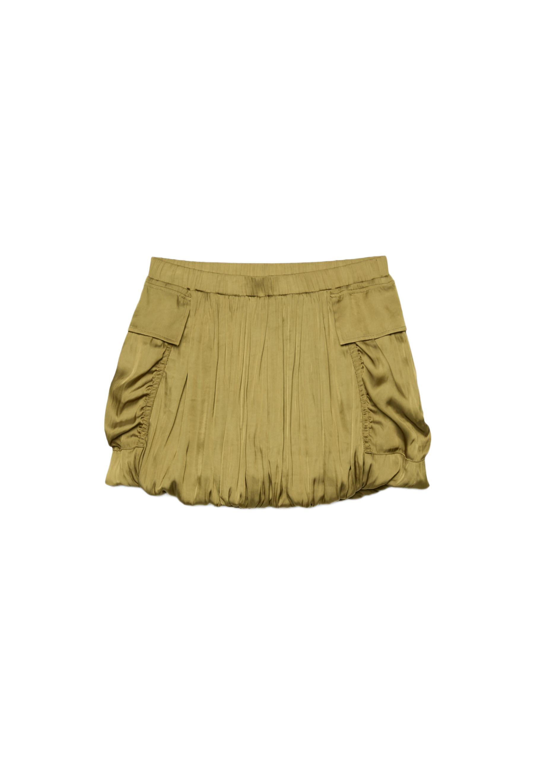 Balon kesim saten etek cepli