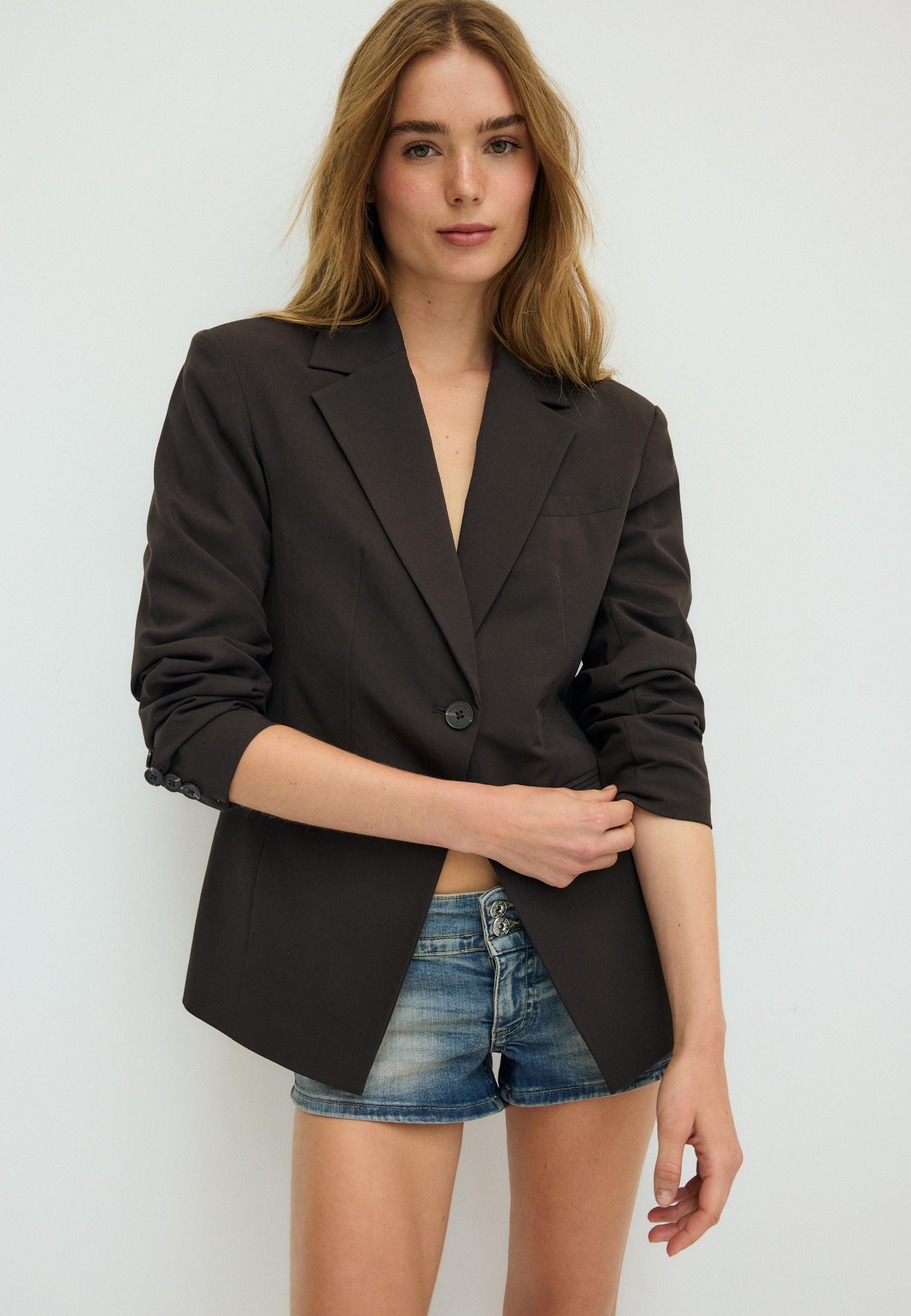 Tailored buttoned blazer — Brown