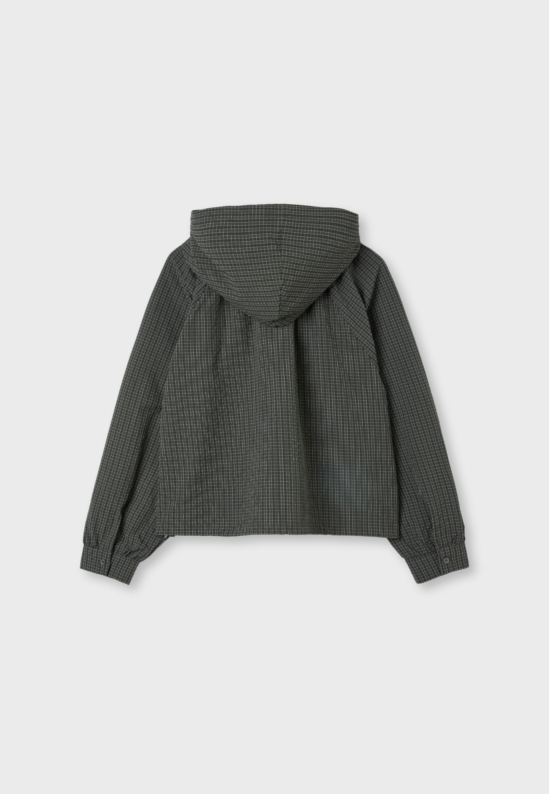 Checked Technical Sweatshirt — Khaki