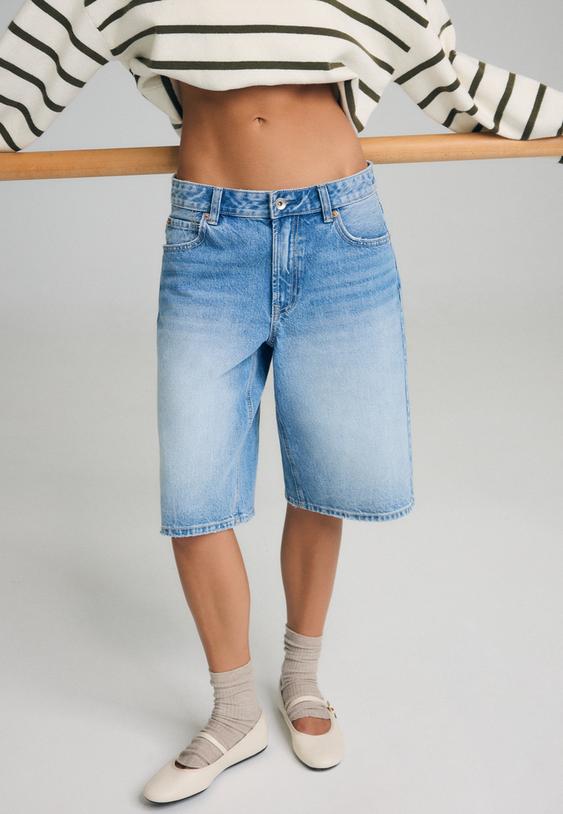 baggy denim bermuda shorts