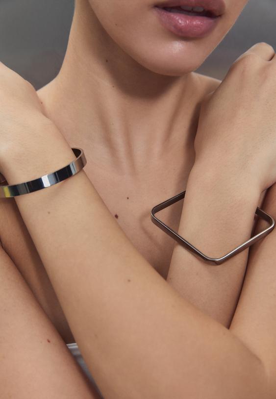 Stradivarius Set Of 2 Combined Waterproof Bracelets Grey Os