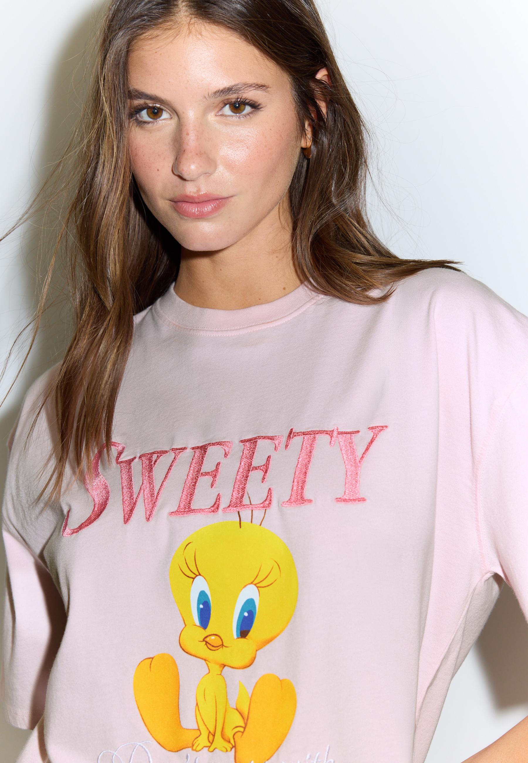 Sweety short sleeve round neck T-shirt — Bubblegum pink