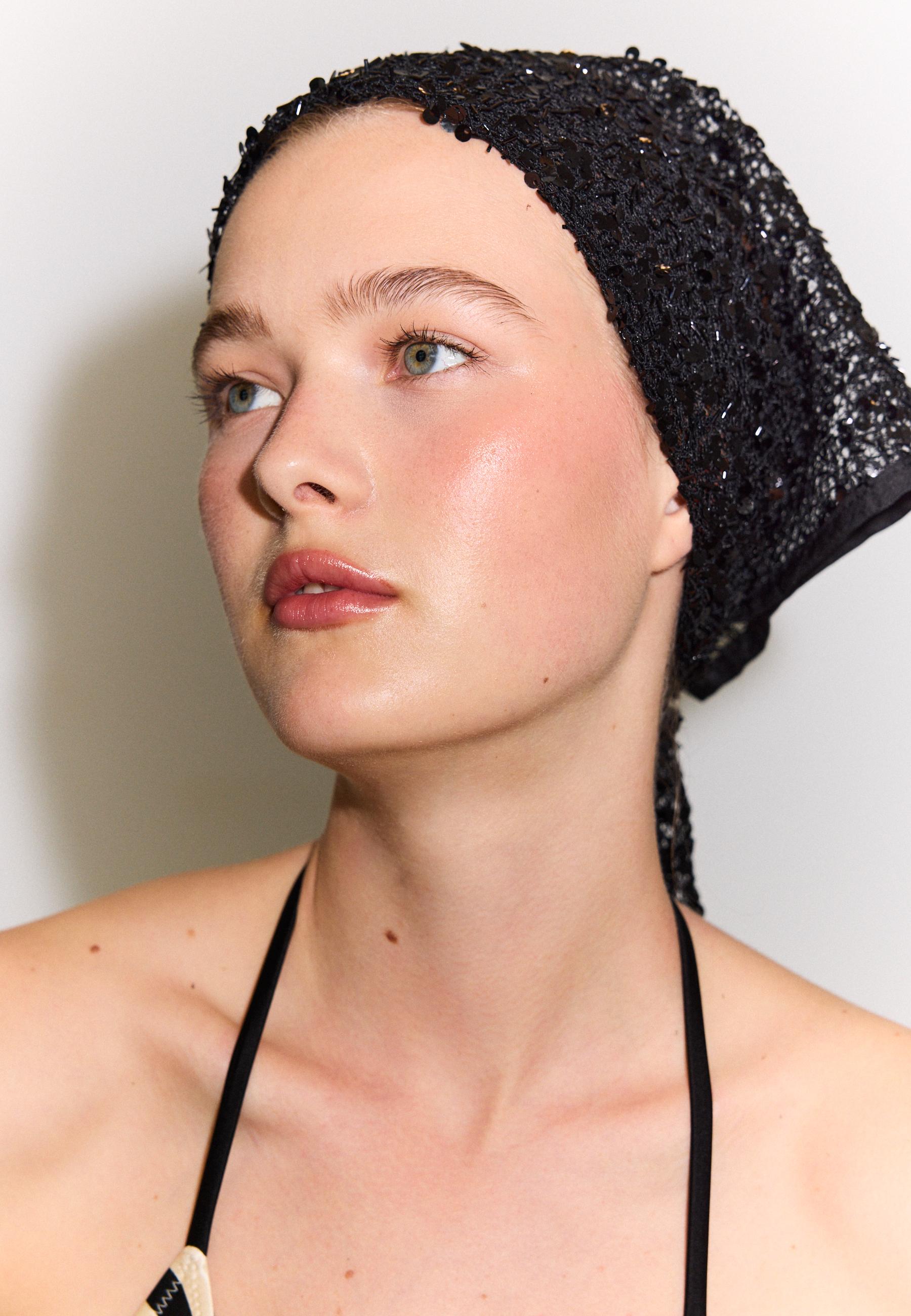 Sequin net scarf — Black