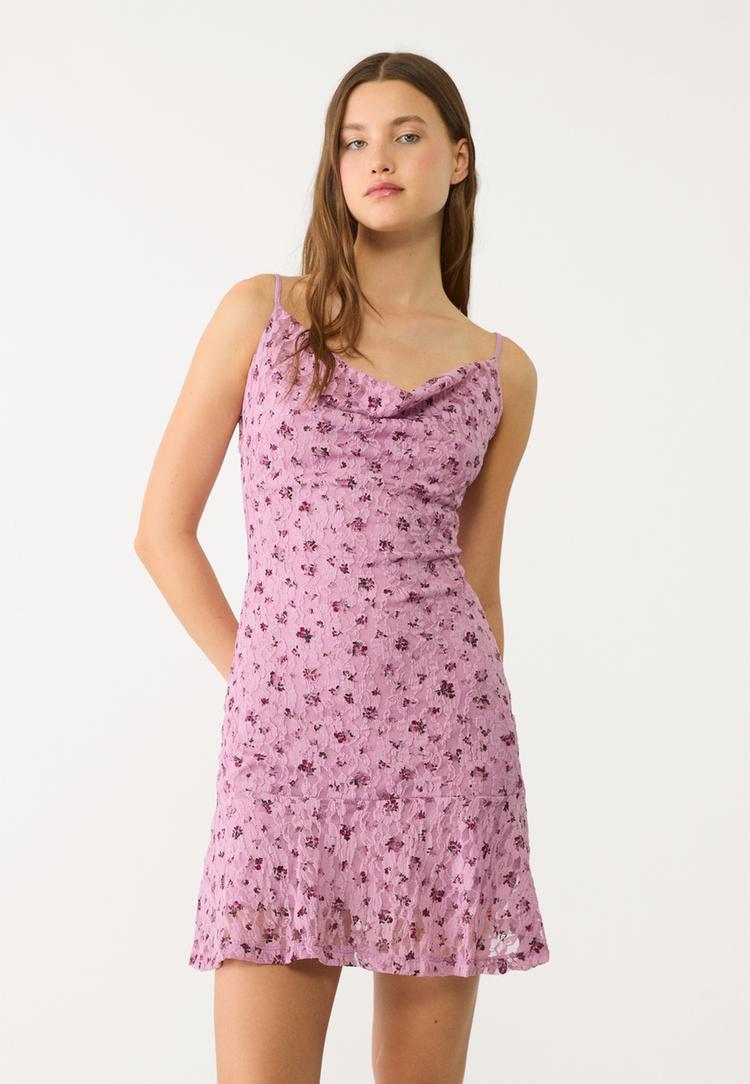 vestido corto tirantes encaje
