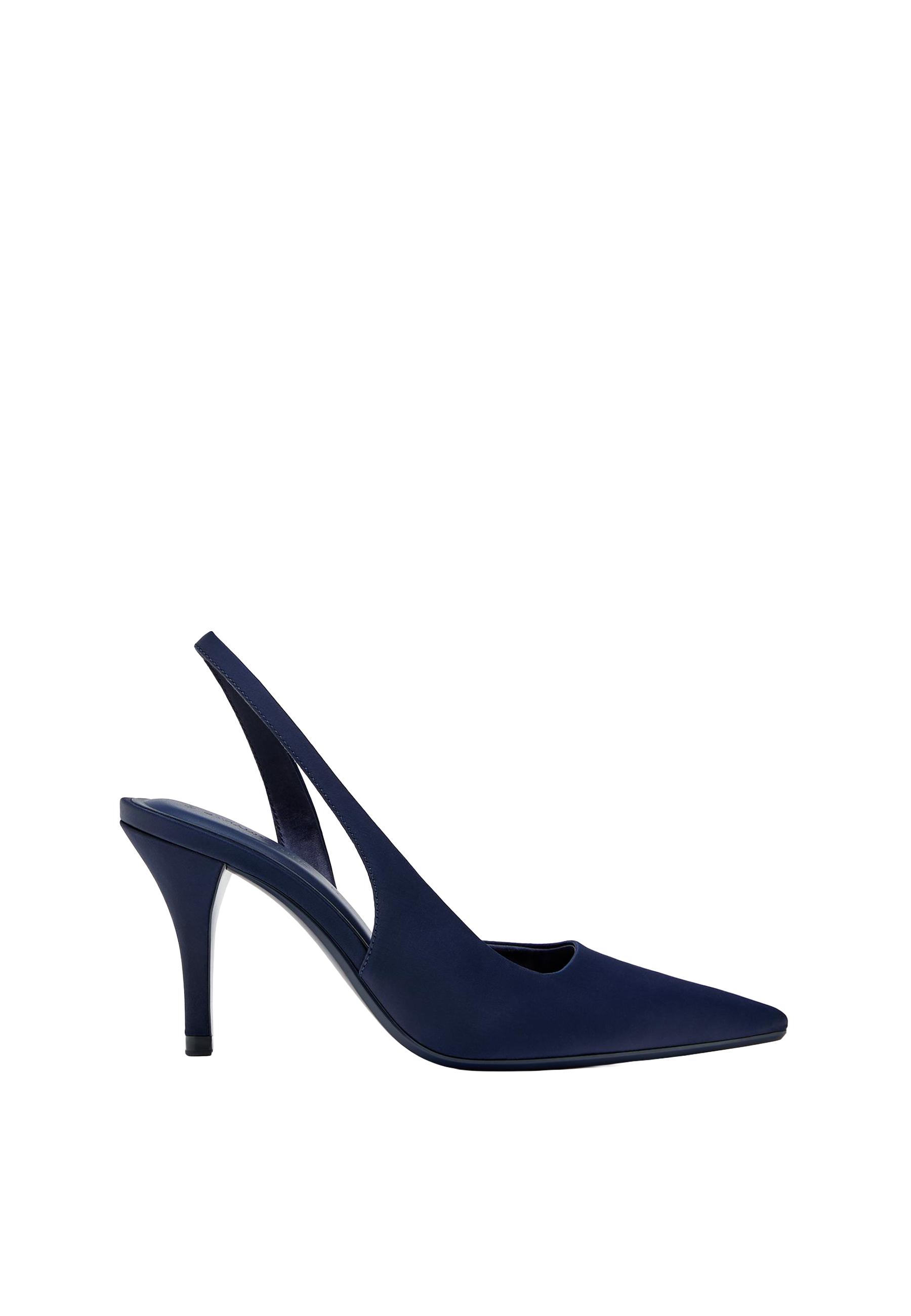 Satin effect heeled shoes — BLUE