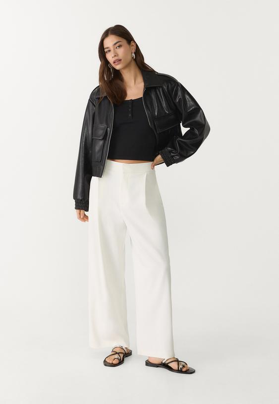 pantalon culotte vestir pinzas