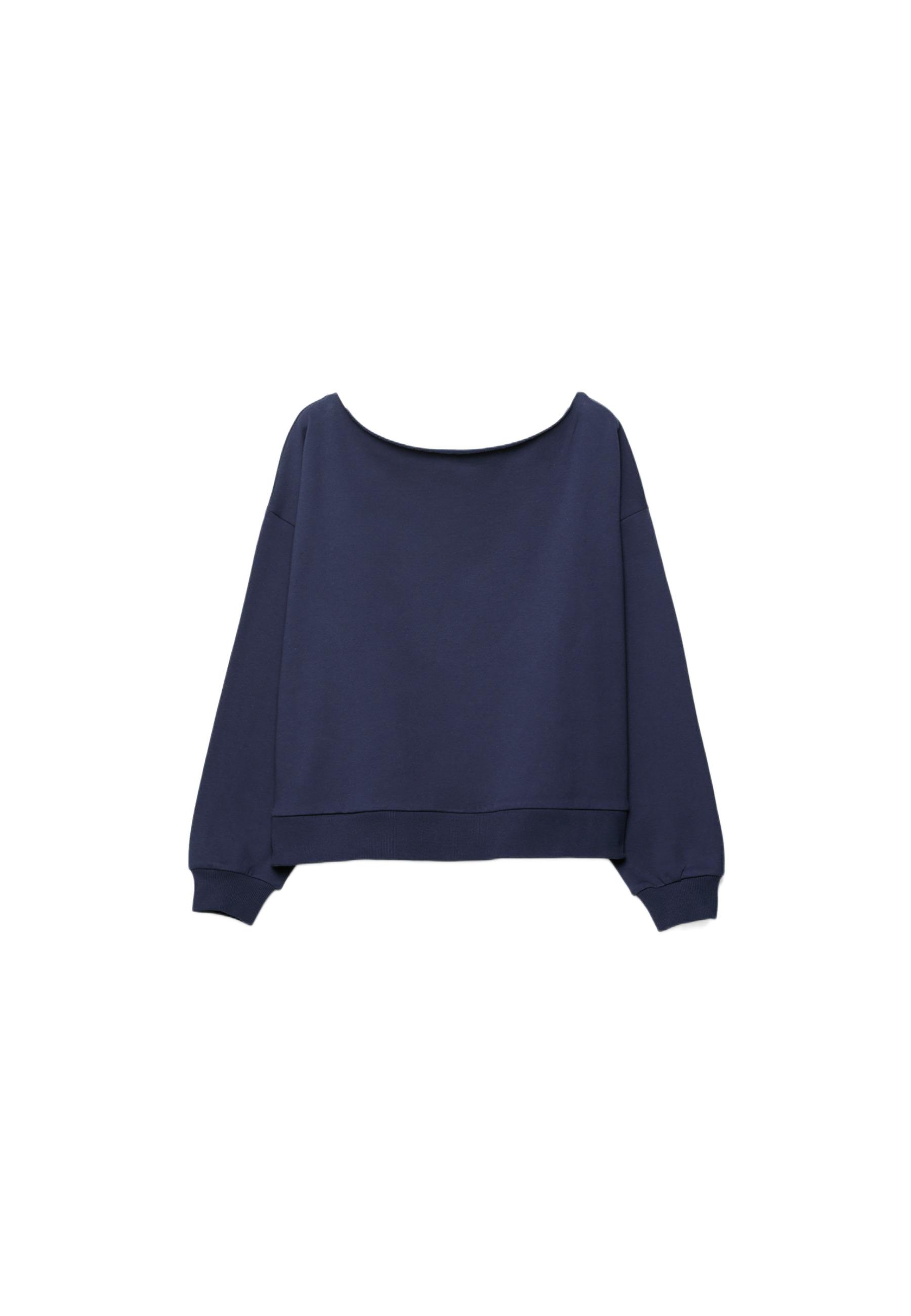 Basic off-the-shoulder sweatshirt — Dark blue