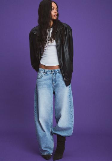 Gathered leather effect jacket — Black 2