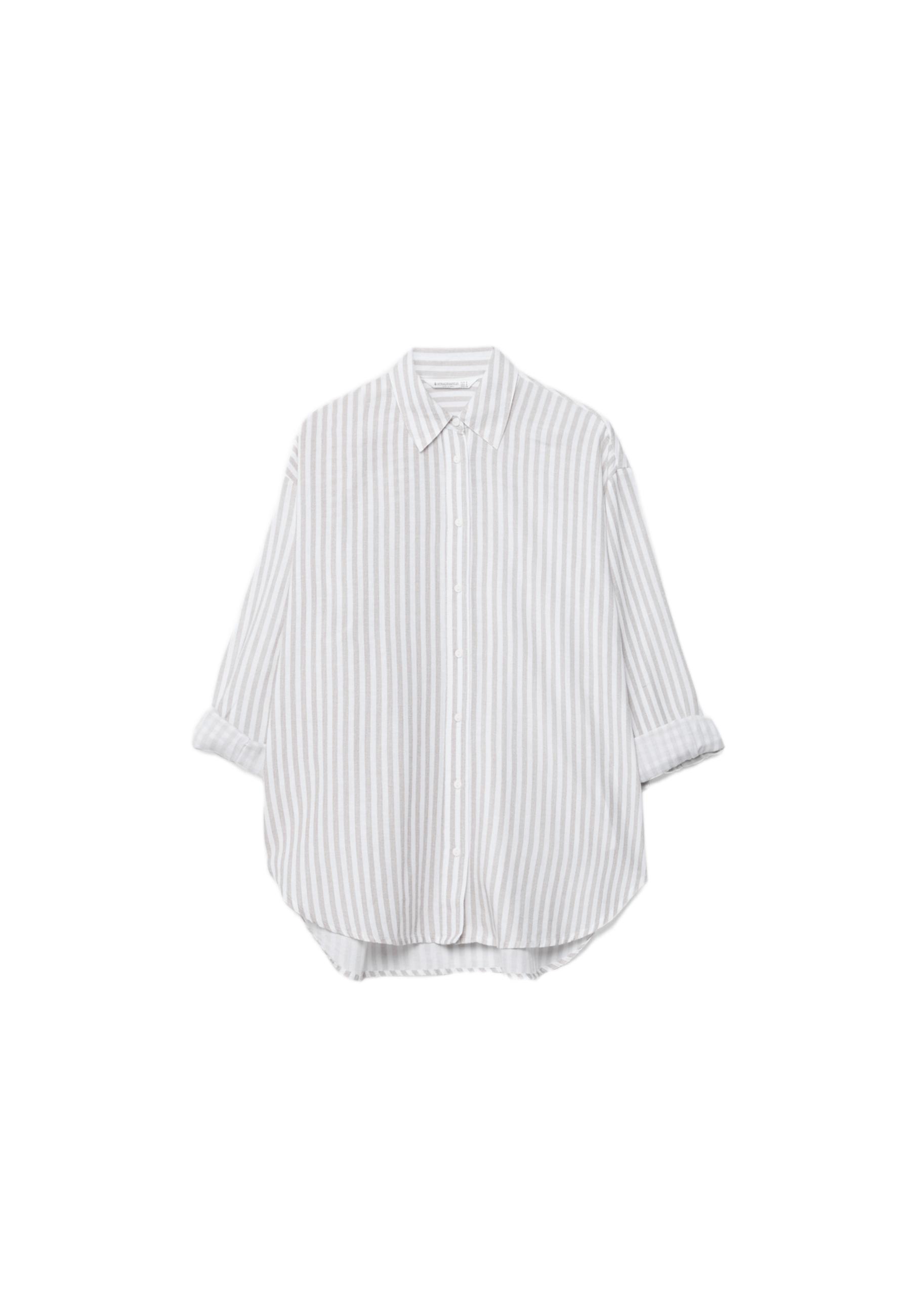 Linen-effect shirt — Stone