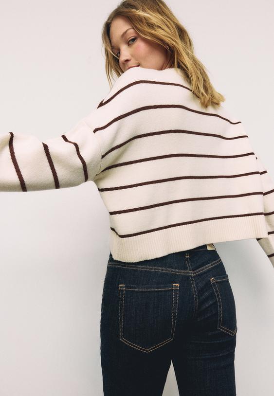 cizgili crop orgu kazak