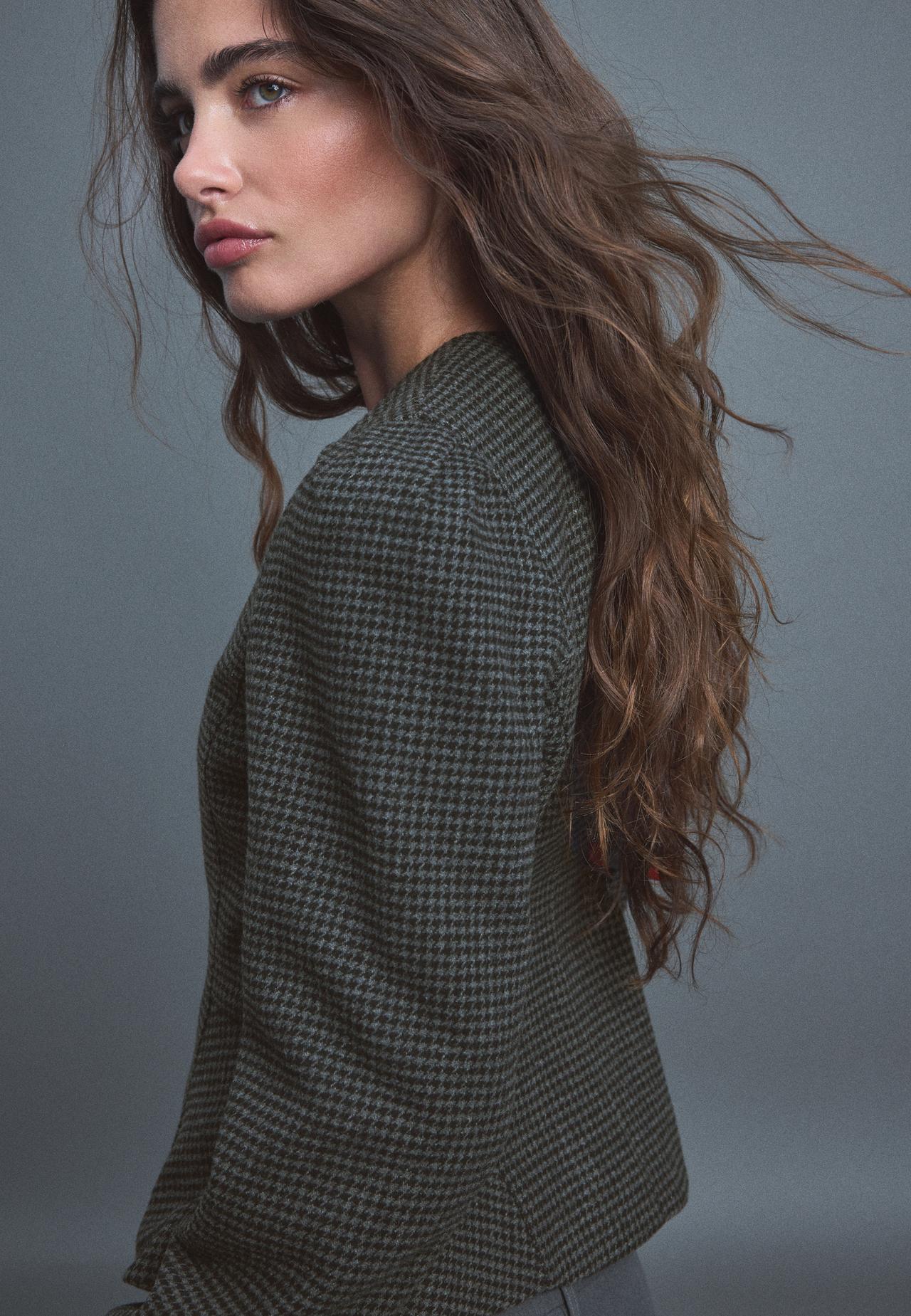 Peplum wool-blend blazer — Dark grey