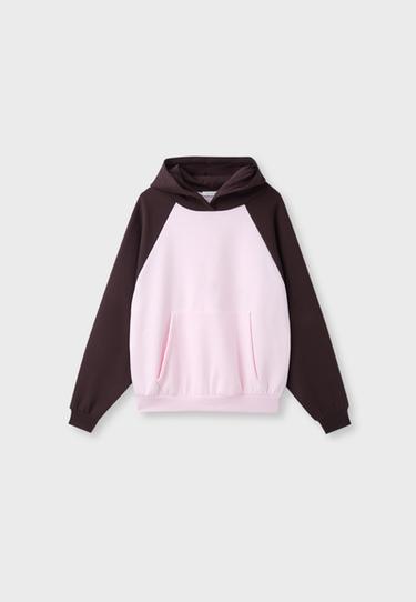 Contrast raglan sleeve sweatshirt — Pastel pink 7