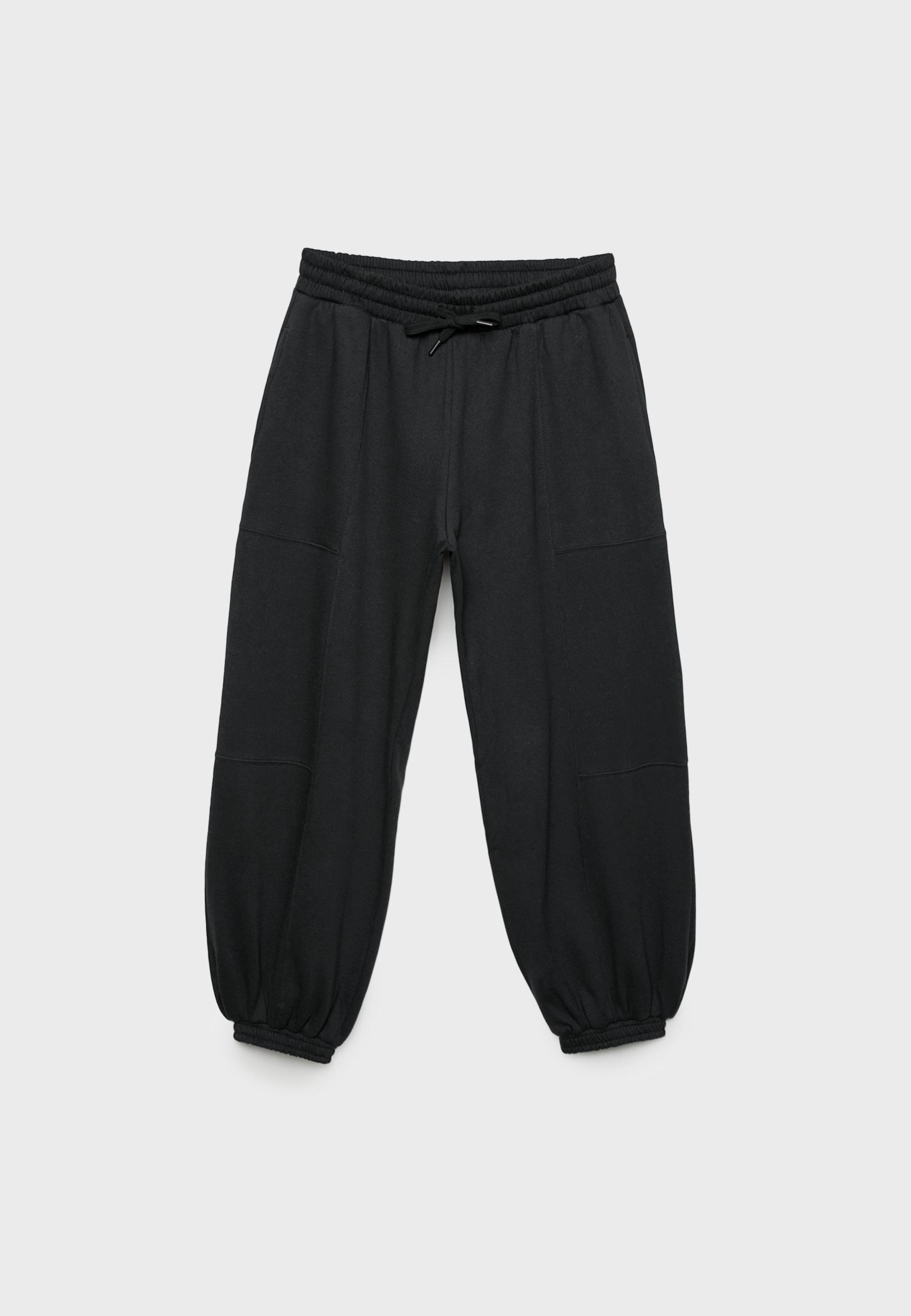 Plush balloon jogger trousers — Black