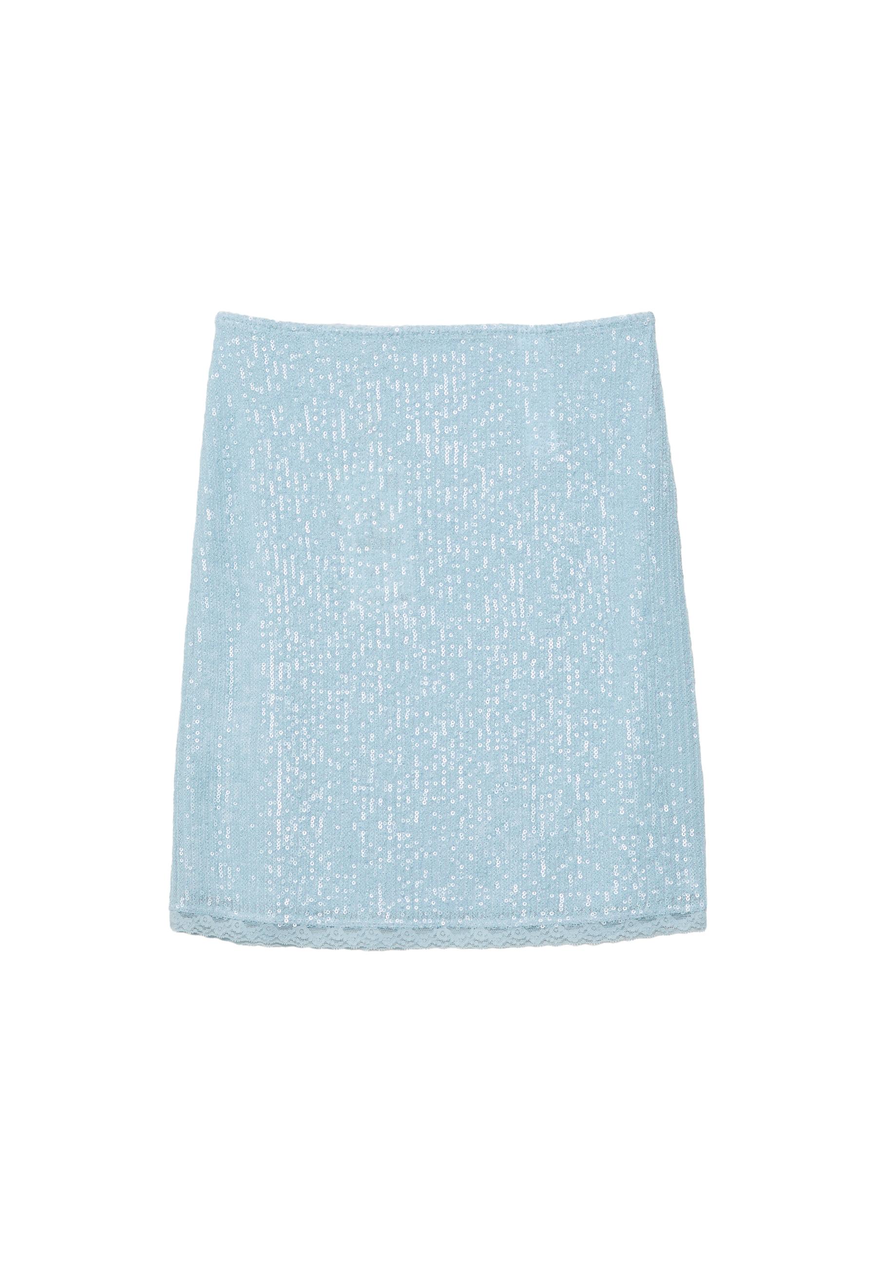 Sequin midi skirt — Sky blue