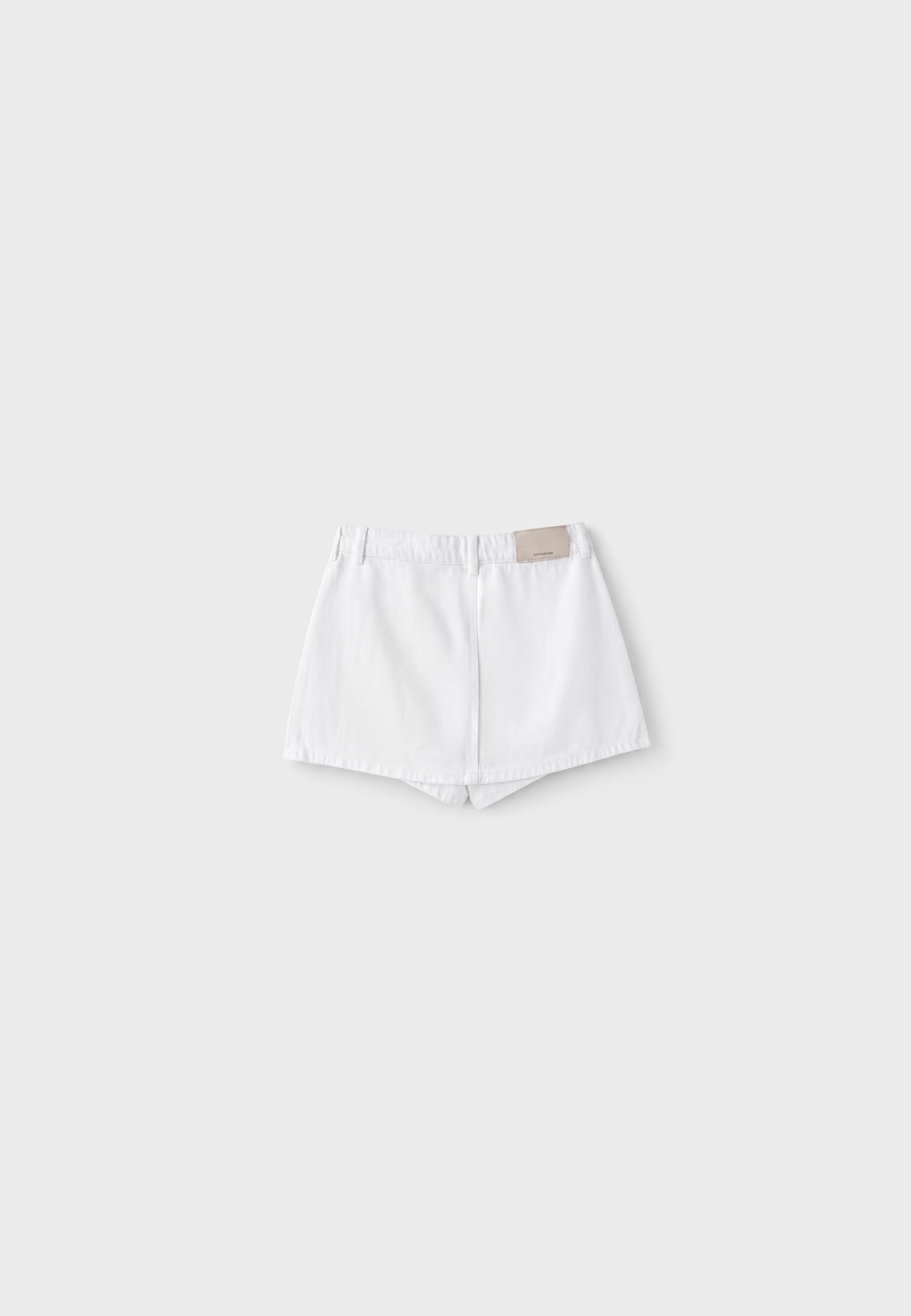 Crossover denim skort — Vanilla