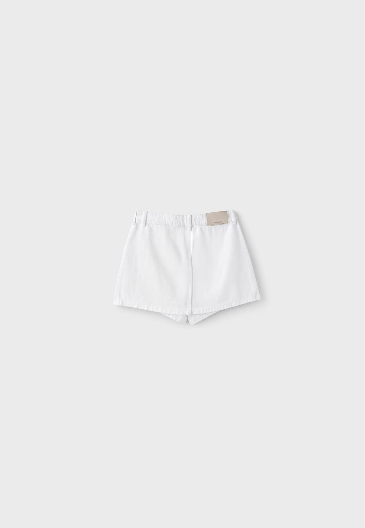 Crossover denim skort — Vanilla