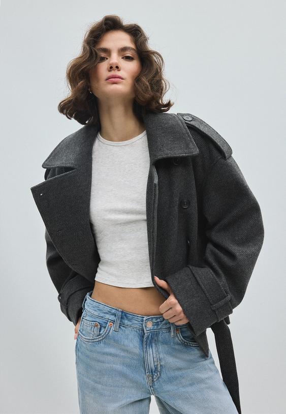 cazadora cropped trench