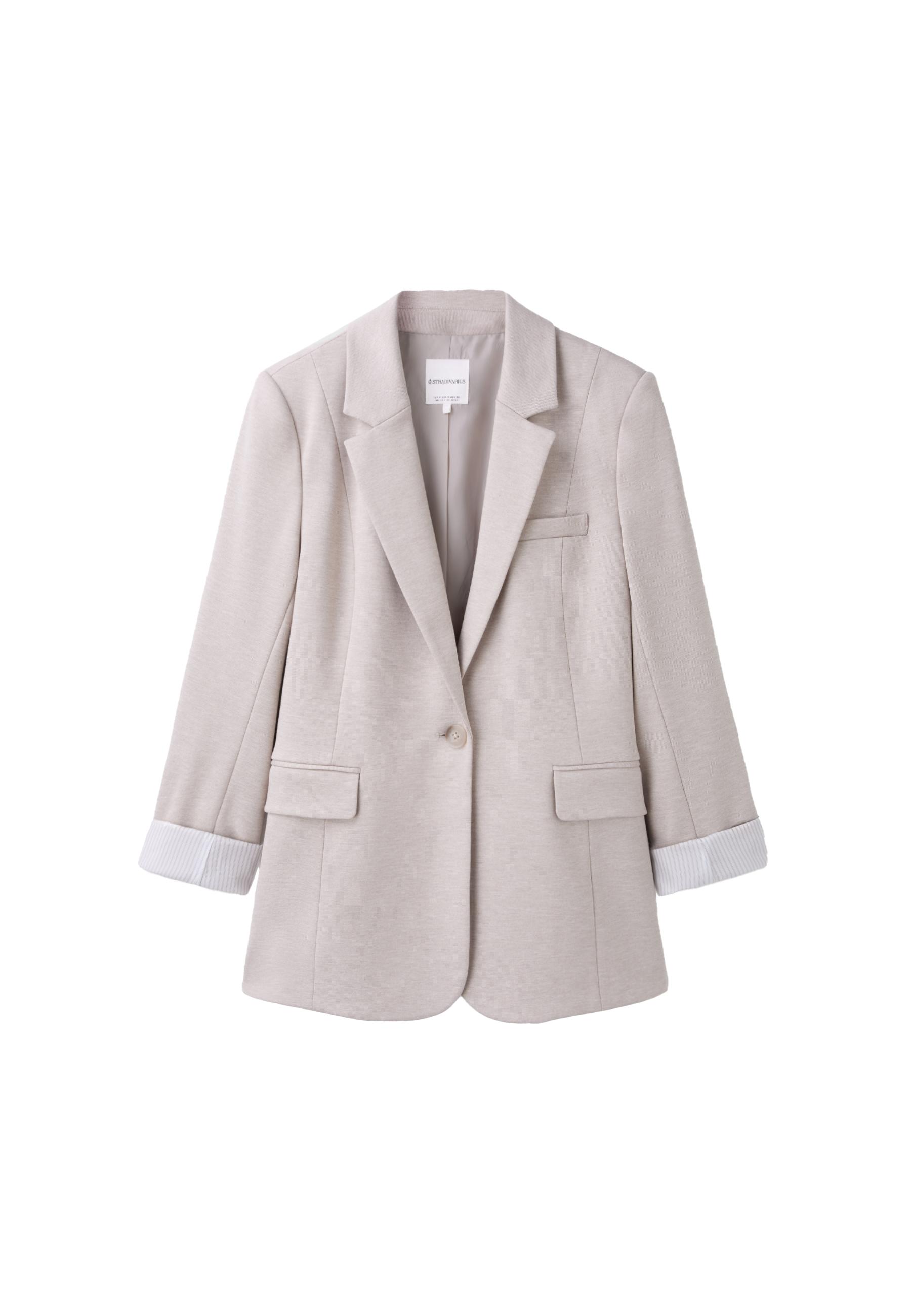 Basic knit blazer — Vanilla