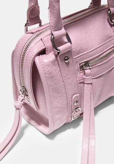 Zipped crossbody bowling bag — Pastel pink 5