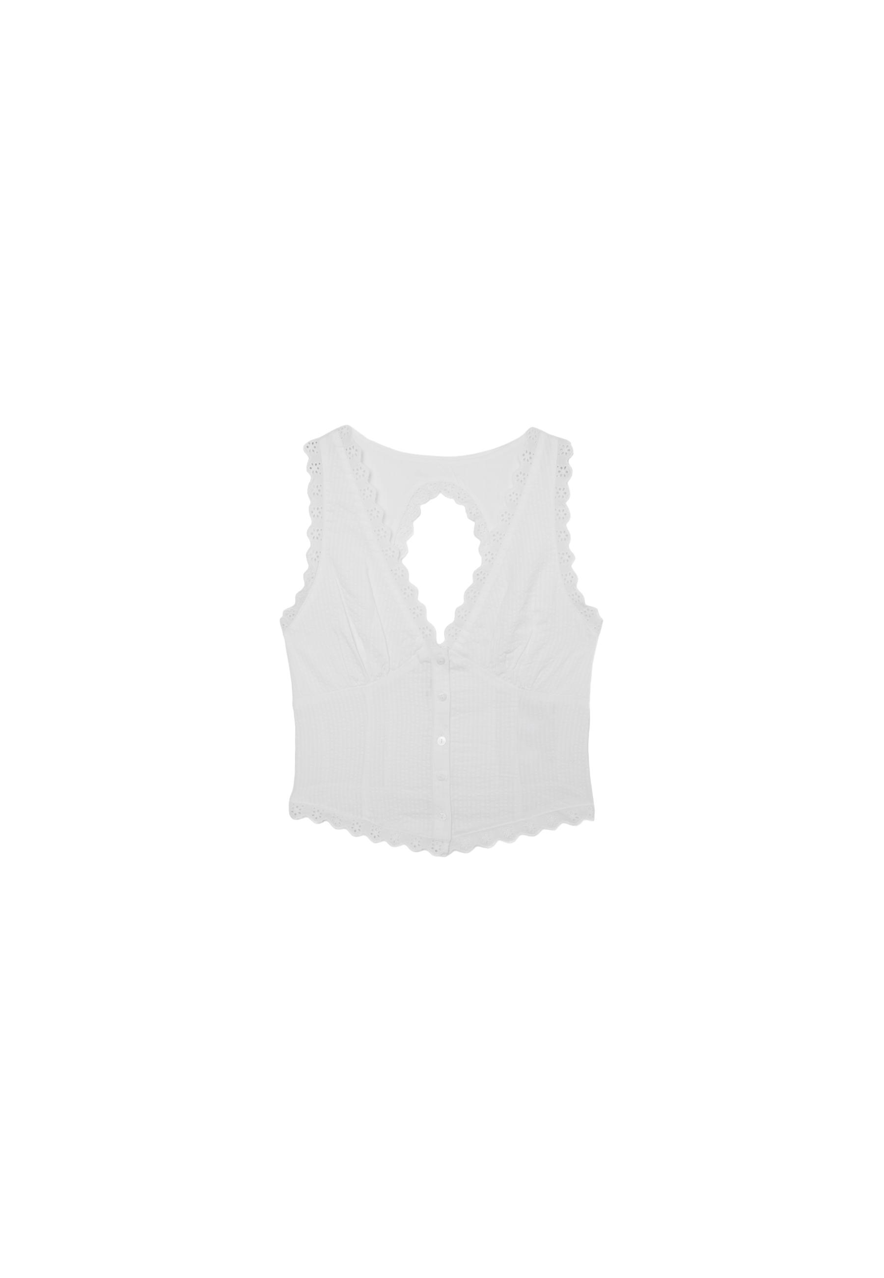Sleeveless corset top — White