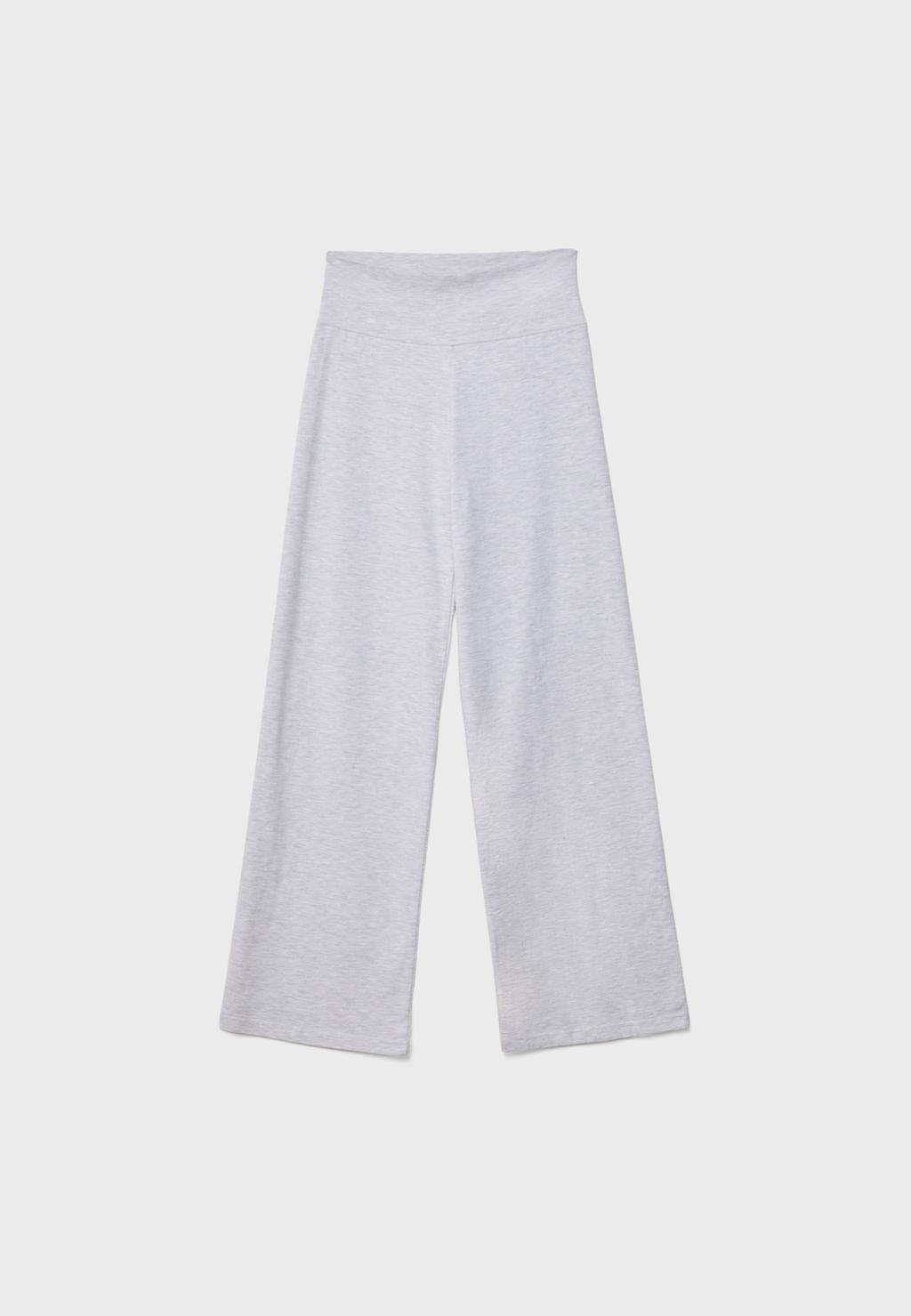 Rechte broek met omgeslagen tailleband