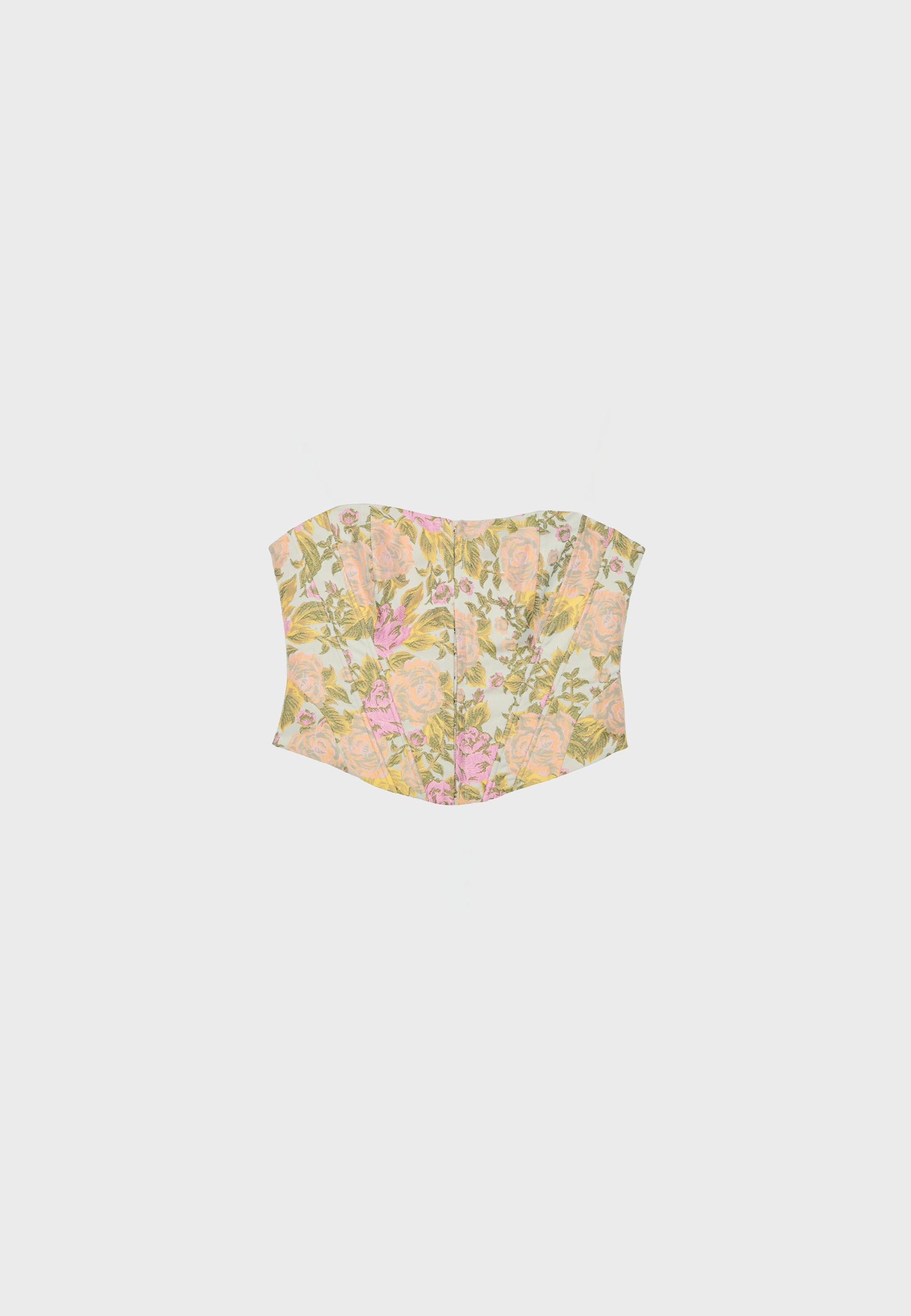 Lace-up corset — Beige melange