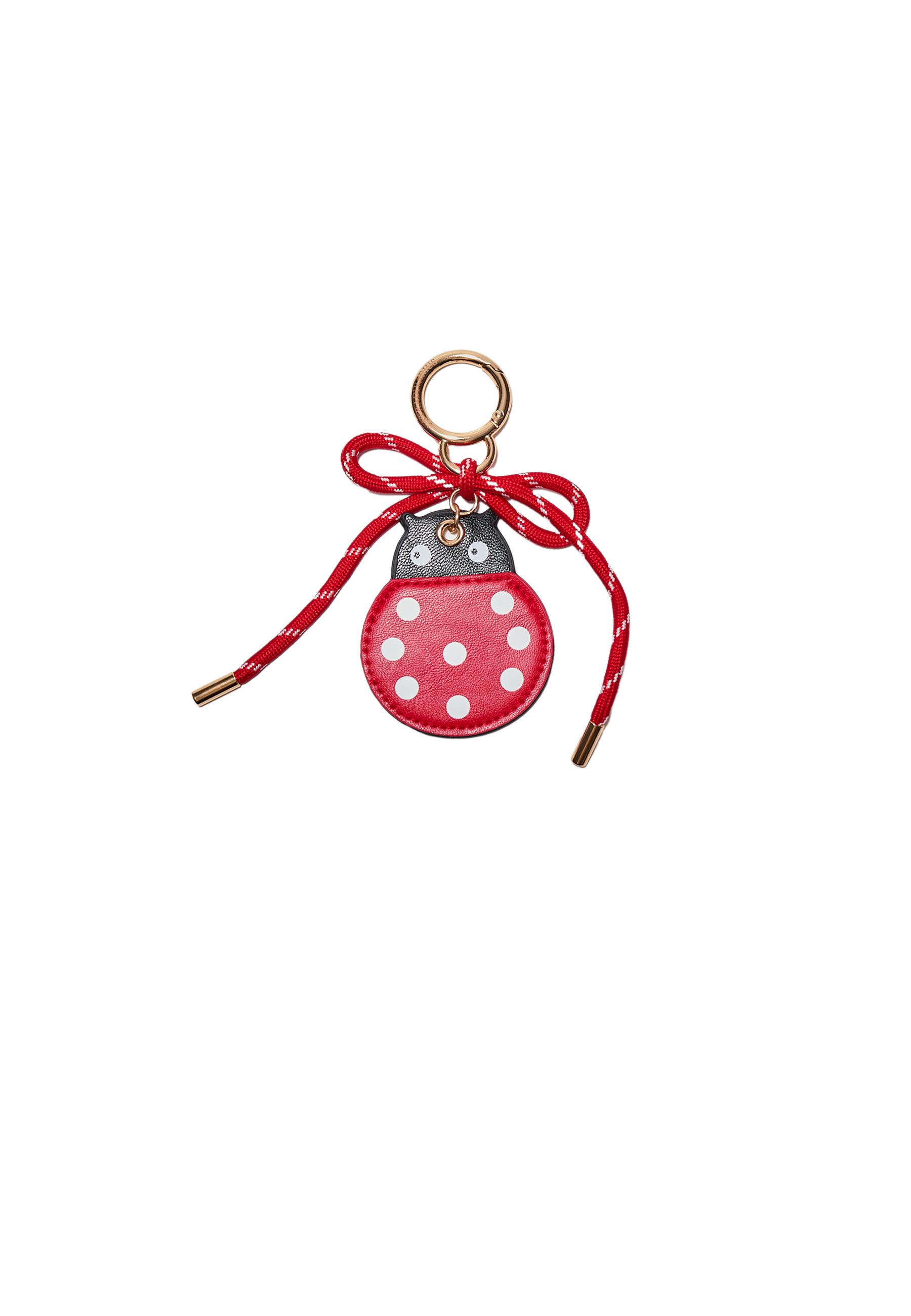 Ladybird charm keyring — Red