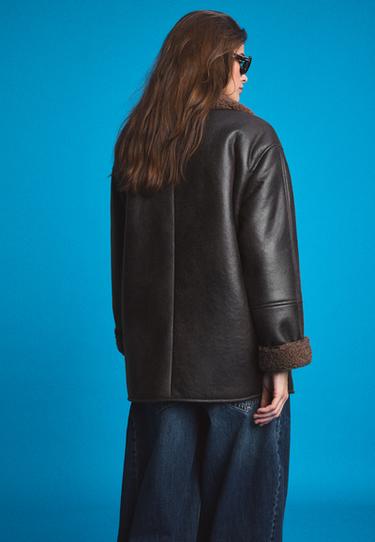 Oversize double-faced button jacket — Brown 5