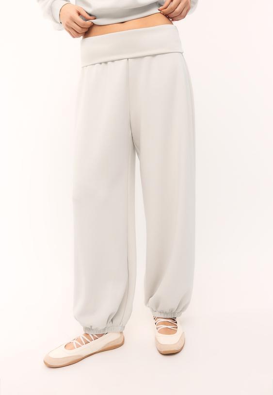 balon jogger pantolon katlamal bel yumusak doku