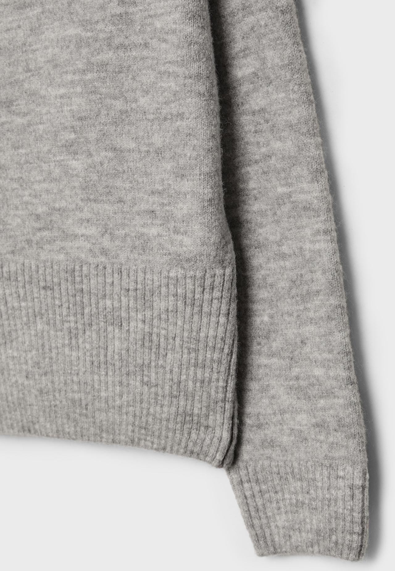 Boat neck knit jumper — Grey melange