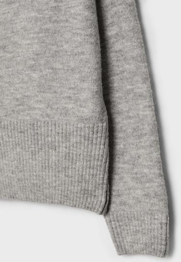 Boat neck knit jumper — Grey melange 9