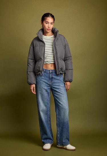 Basic hooded puffer jacket — Dark grey 2