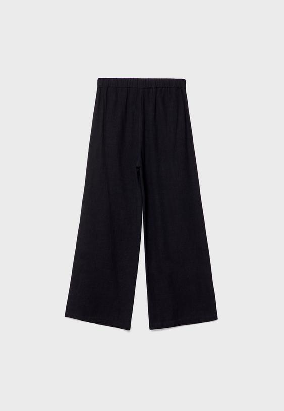 Keten karışımlı culotte pantolon