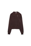 Yumuşak dokulu yan fermuarlı sweatshirt - Görsel 23
