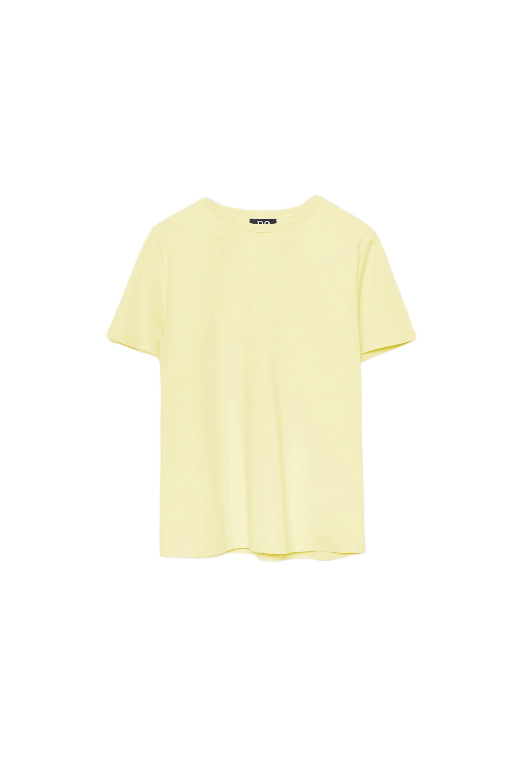B02 Soft-touch regular basic T-shirt — Pastel yellow