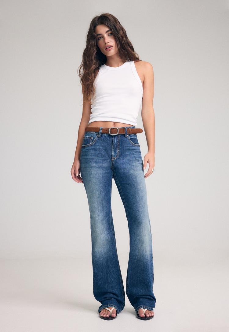 d68 bootcut jeans met riem