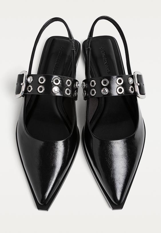 zapatos planos destalonados hebilla