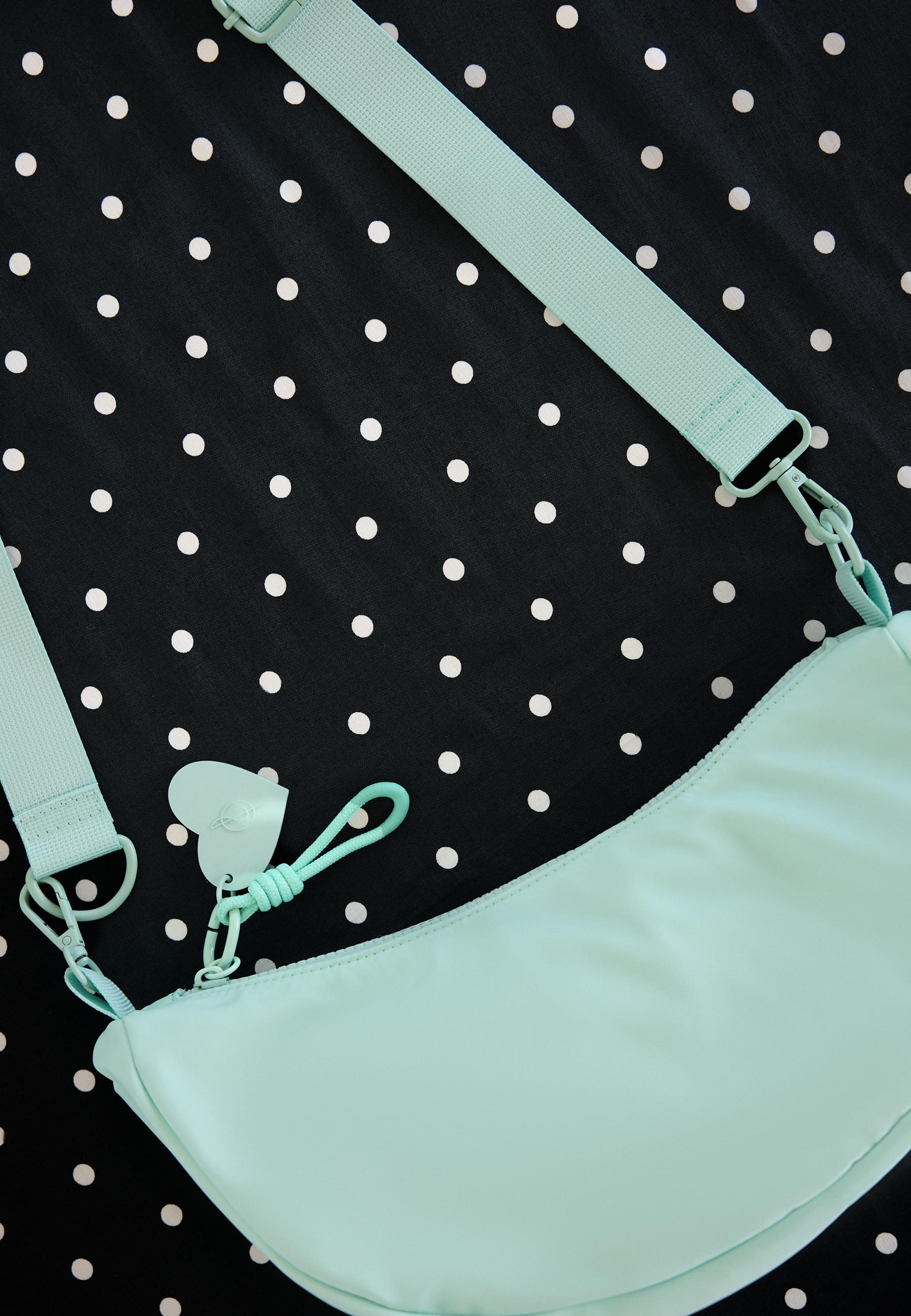 Fabric moon crossbody bag — Pastel green