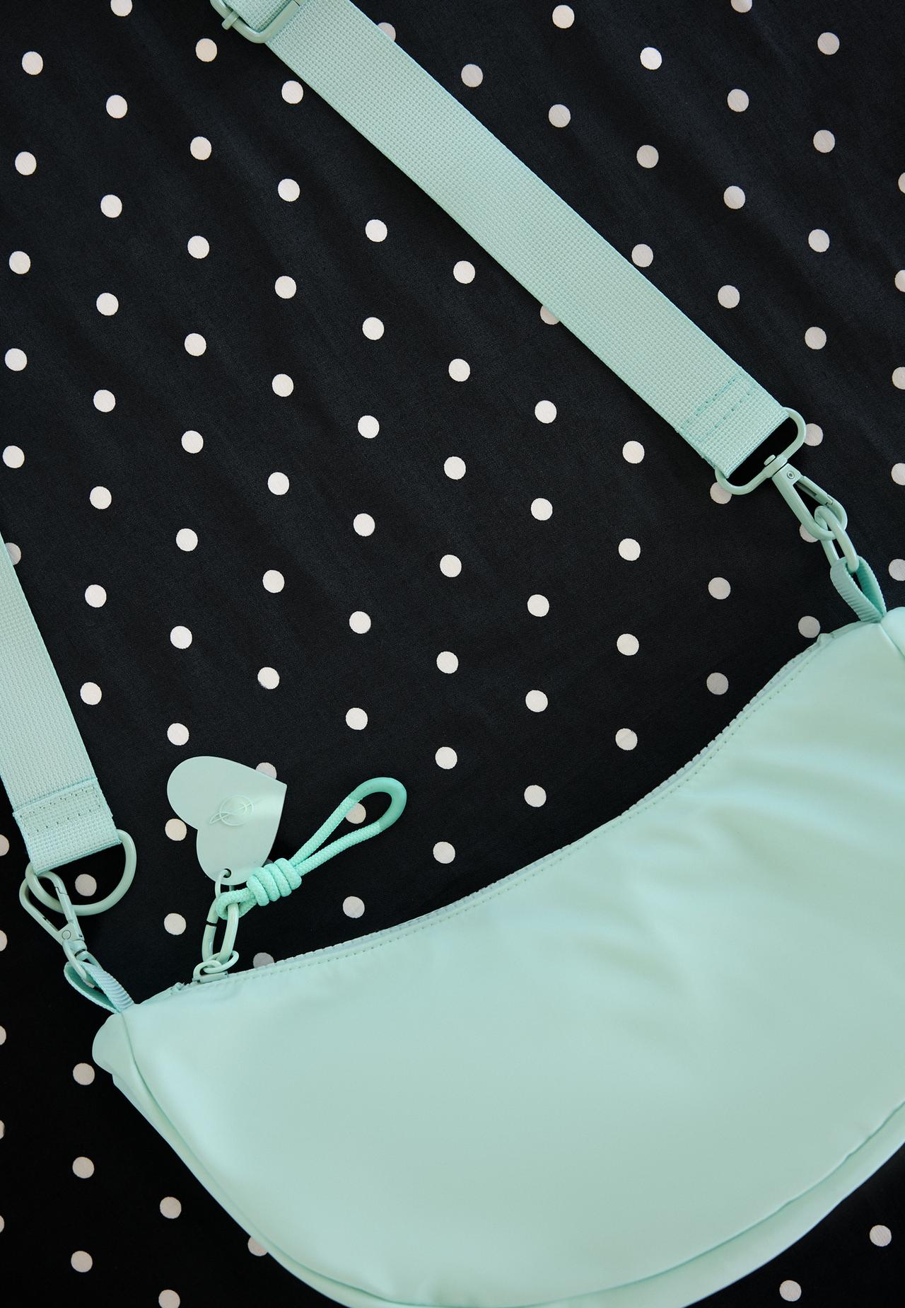 Fabric moon crossbody bag — Pastel green
