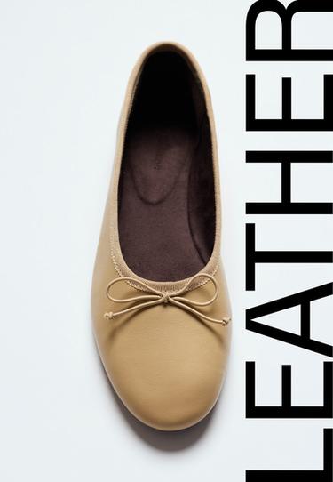 Extra-flexible leather ballet flats — ECRU 2