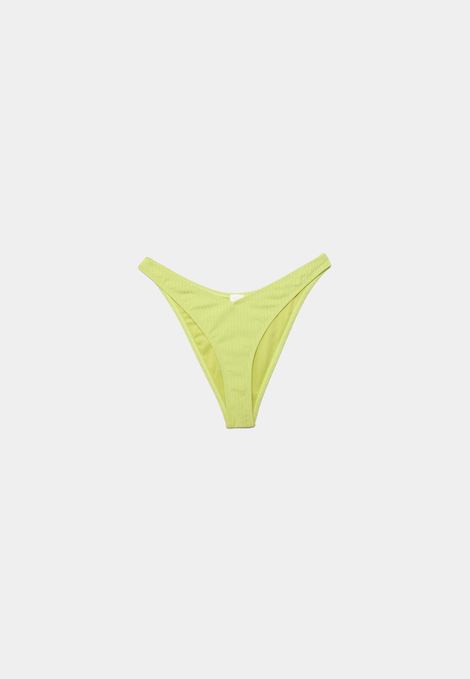 Ribbed Brazilian bikini briefs with glitter thread — Aquamarine