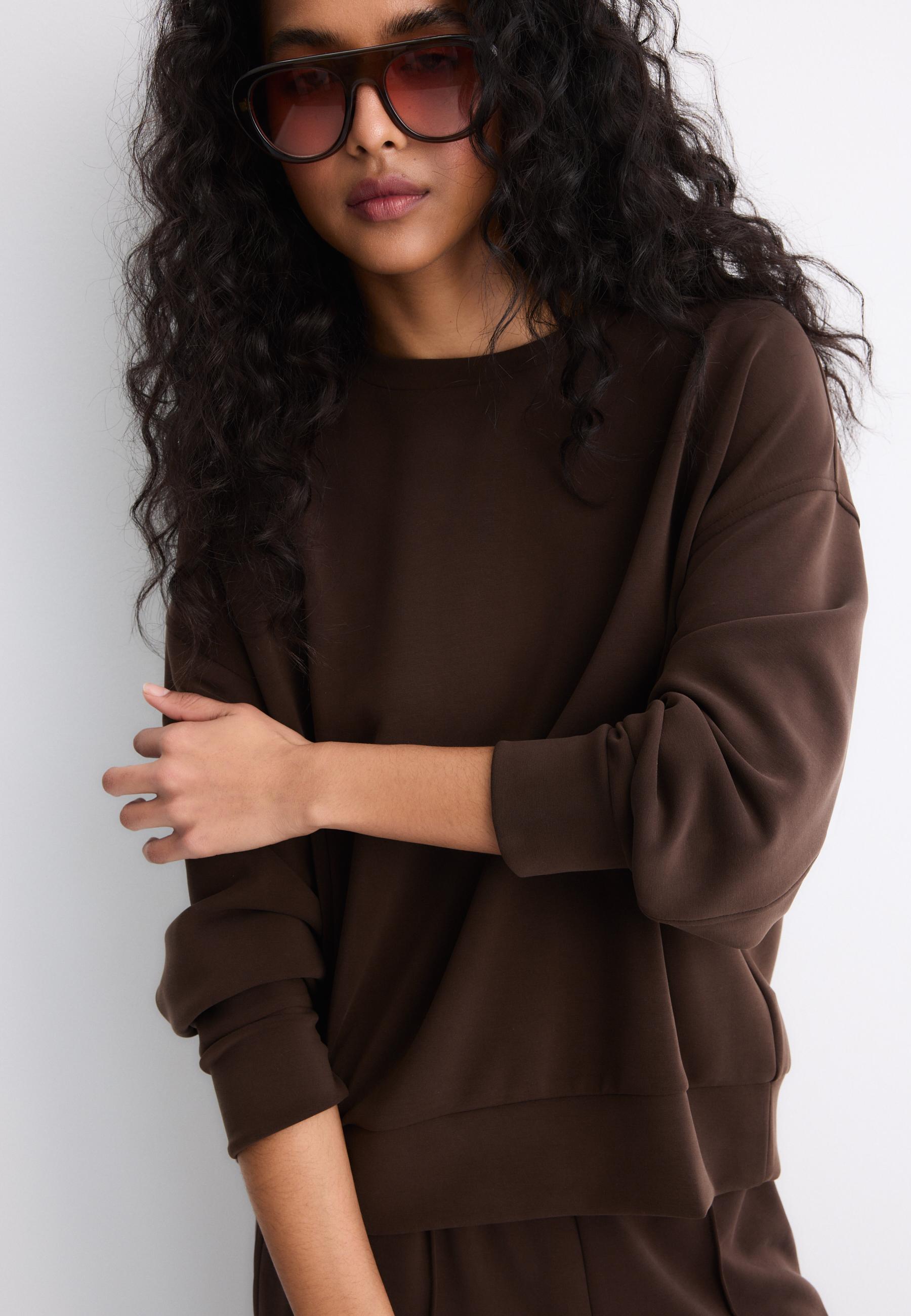 Basic soft-touch sweatshirt — Brown