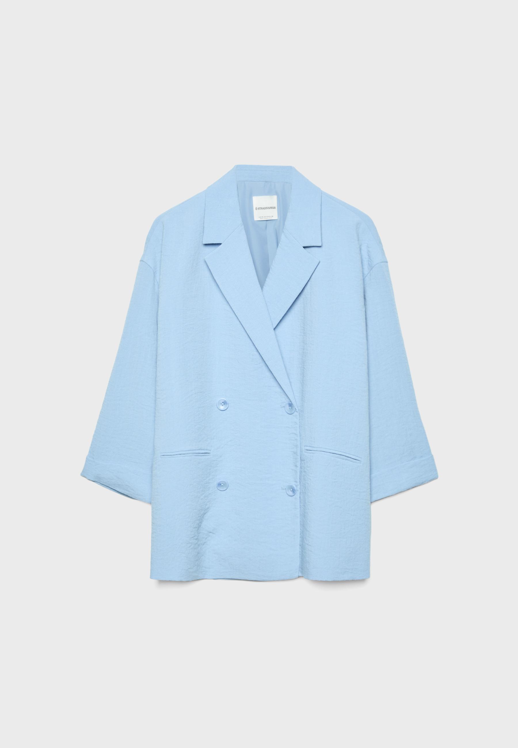 Flowing double-breasted blazer — Blue