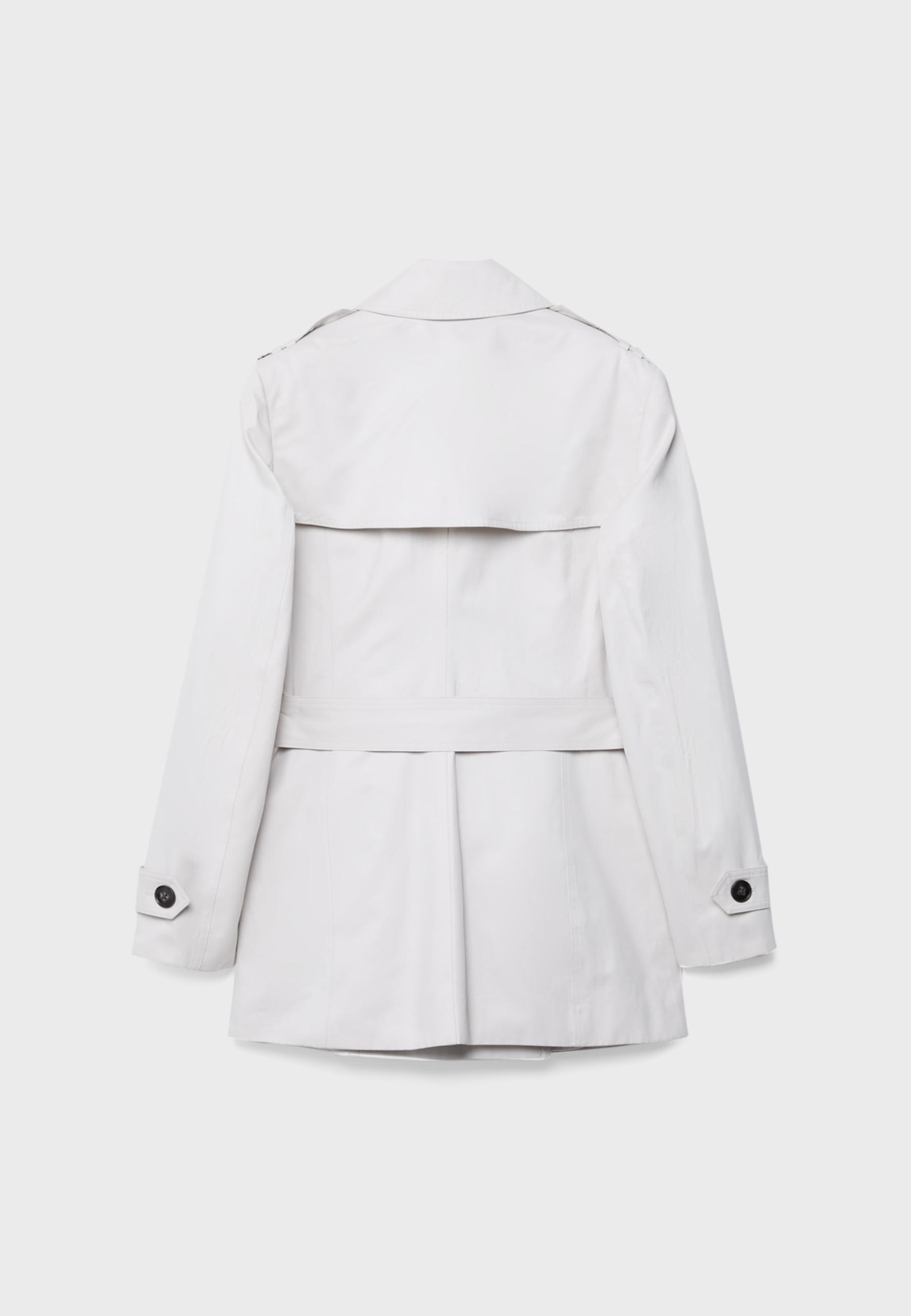 Basic short trench coat — Stone