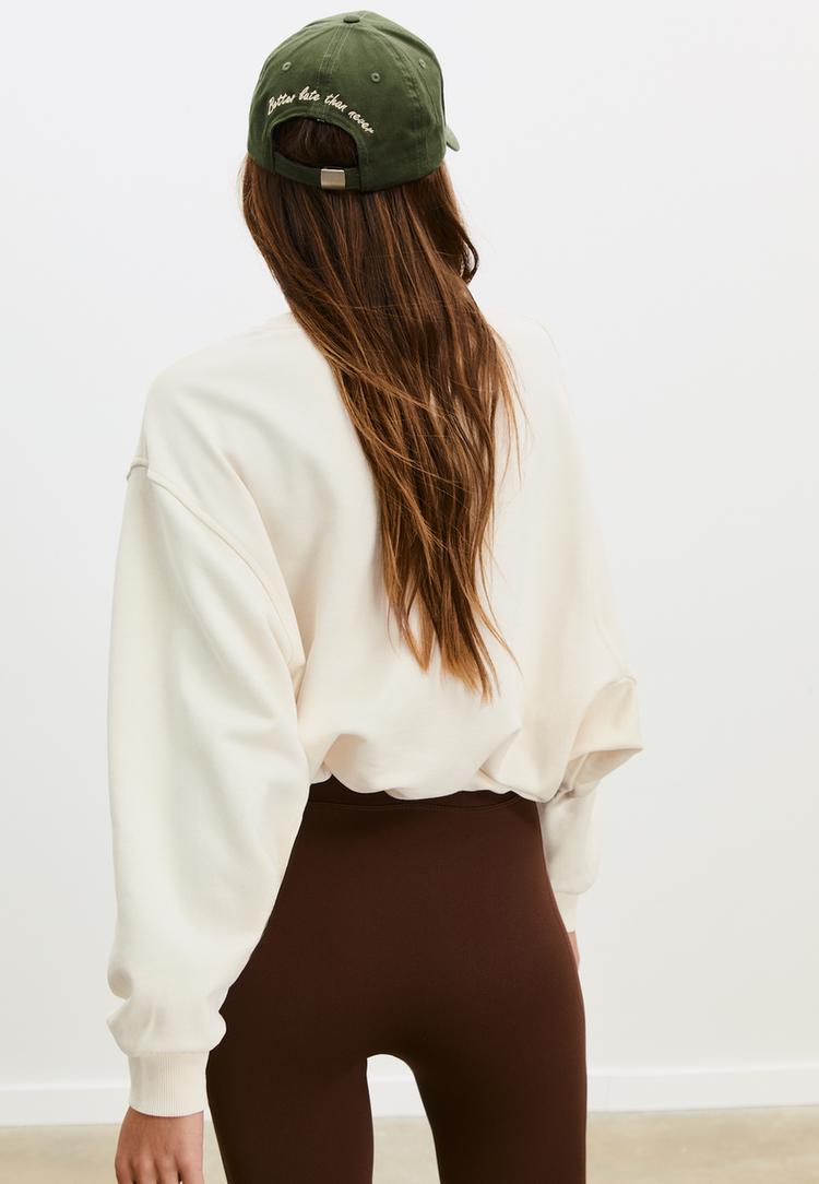 puff sleeve sweatshirt with placement print